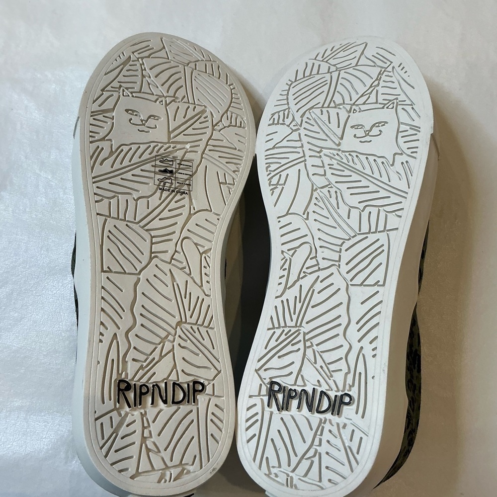 RipNDip Leopard Print Slip-On Sneakers Black and Green Size 8 - Picture 11 of 12